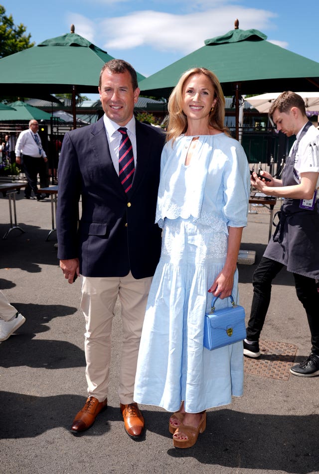 Peter Phillips and Harriet Sperling on day 10 of the 2025 Wimbledon Championships at the All England Lawn Tennis and Croquet Club, London