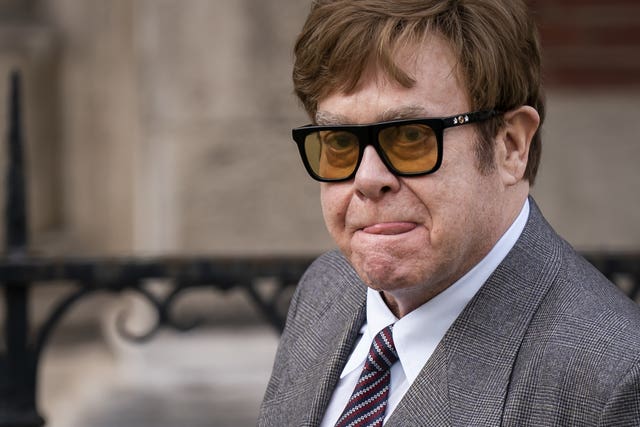 Sir Elton John leaves the Royal Courts of Justice, central London