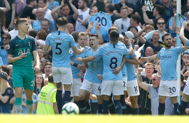 After a dramatic  quarter-final defeat to Tottenham in Europe,youngster Phil Foden scores the only goal as City beat Spurs 1-0 in April