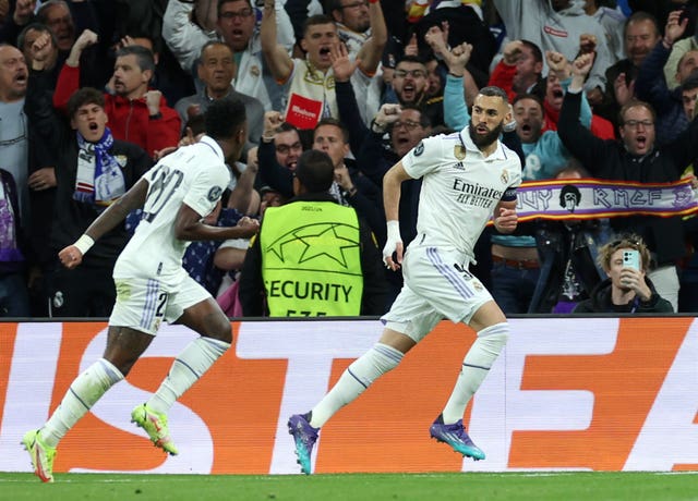 Karim Benzema, right, put Real Madrid ahead