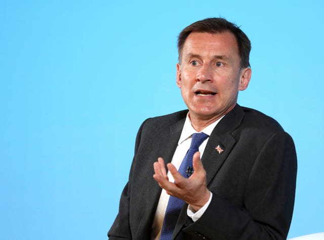 Conservative party leadership contender Jeremy Hunt (Peter Morrison/PA)