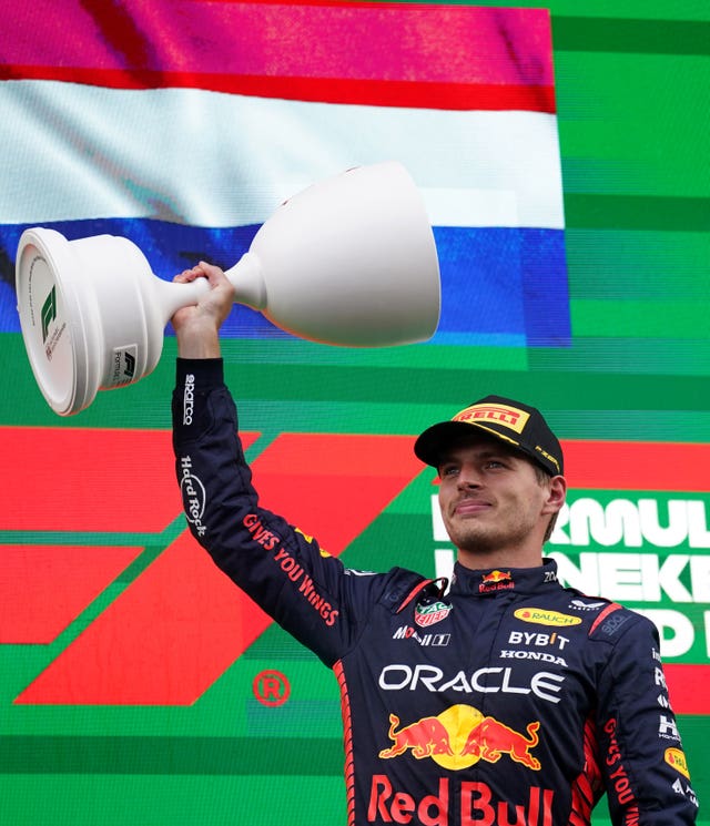 Max Verstappen celebrates winning the Netherlands Grand Prix in 2023