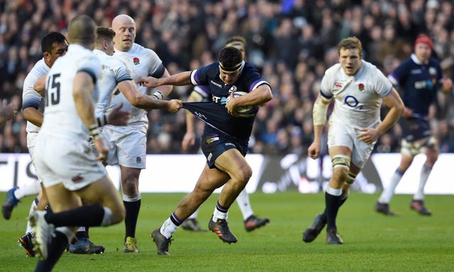 Stuart McInally, centre, will be a central figure for Scotland