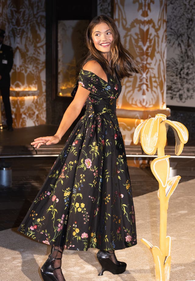 Emma Raducanu switched on the Dior Christmas installation at Harrods