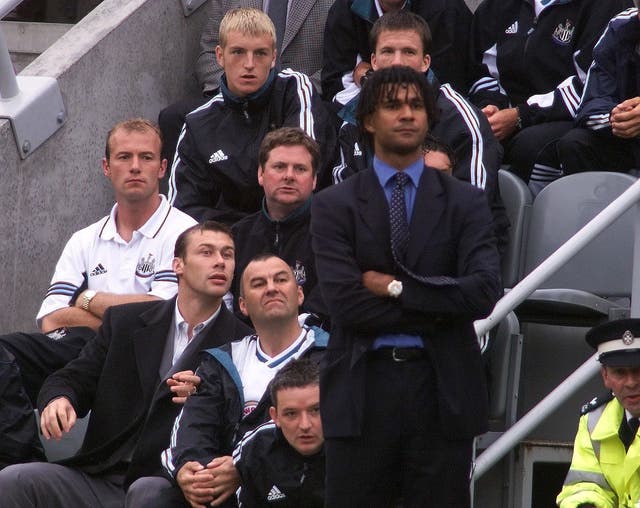 Alan Shearer (far left) and former Newcastle manager Ruud Gullit. (PA)