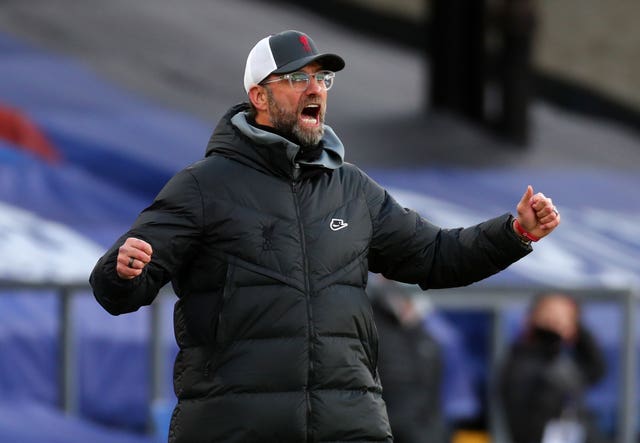 Liverpool manager Jurgen Klopp cheers on the touchline