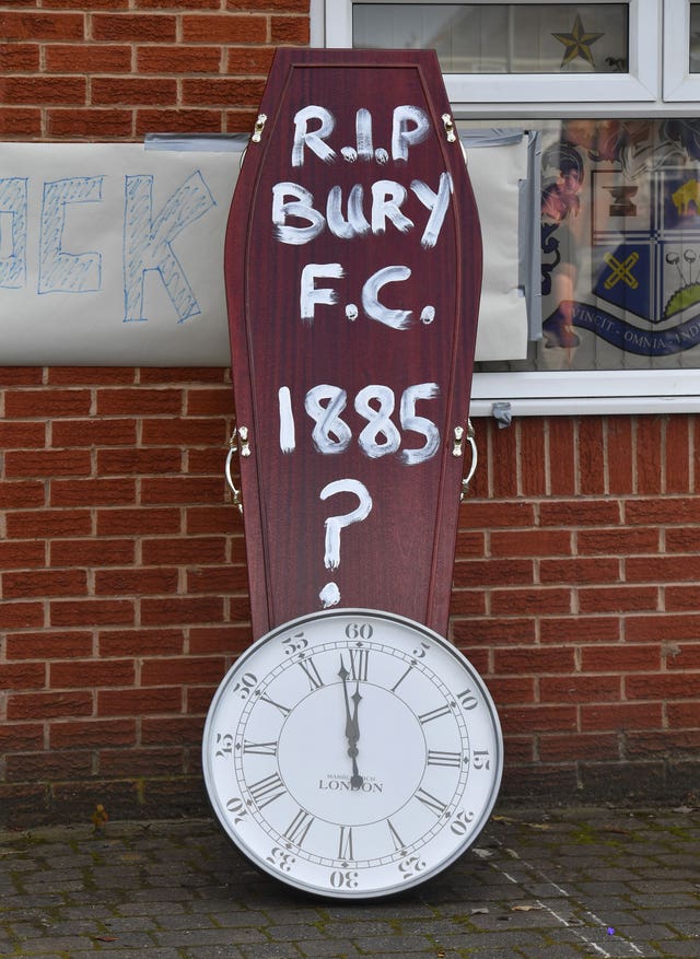 Bury were expelled from the football league in August 