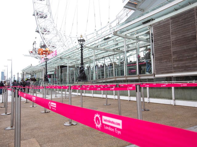 Queue lanes at the London Eye
