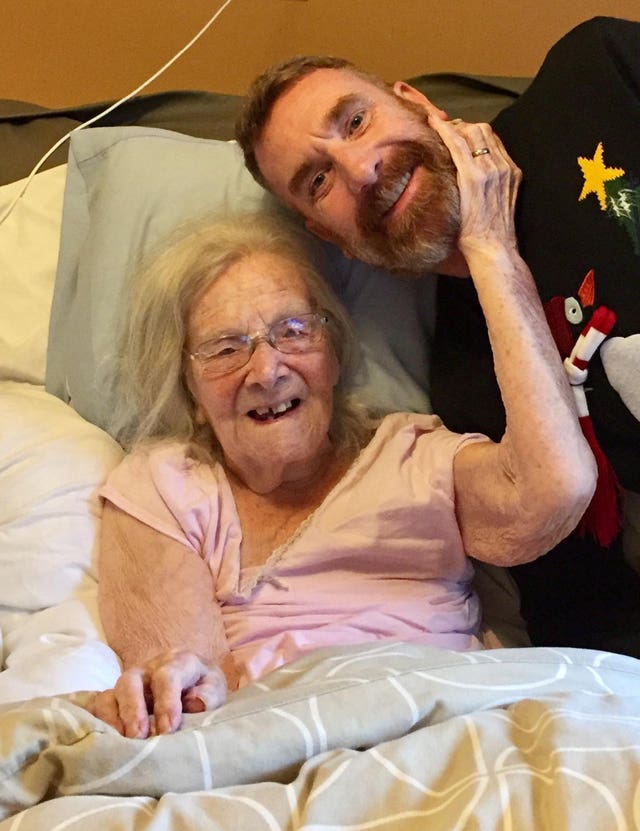 Hilda with her grandson Anthony Churchill