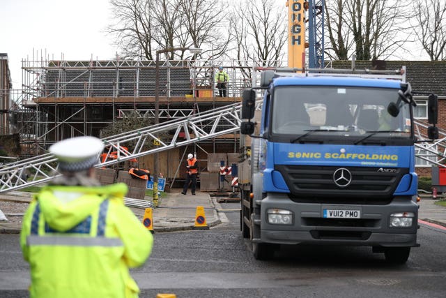 The roof of the home and garage of Sergei Skripal being dismantled