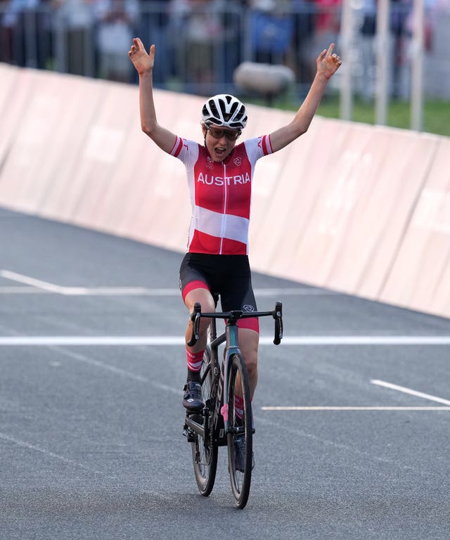 Austria's Anna Kiesenhofer rode to a shock victory in the Women's Road Race in Tokyo