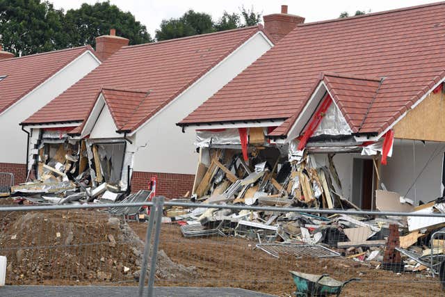 The five properties had to be demolished after the attack