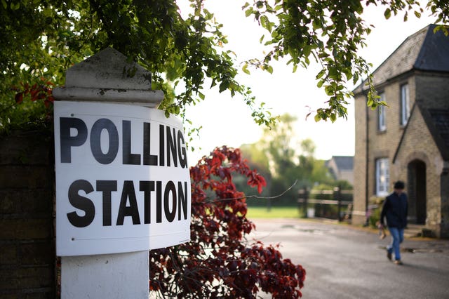 A polling station in Peterborough