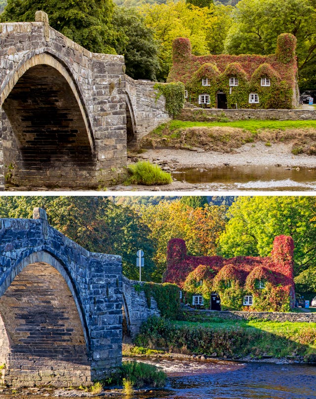 A composite image of the tearoom 