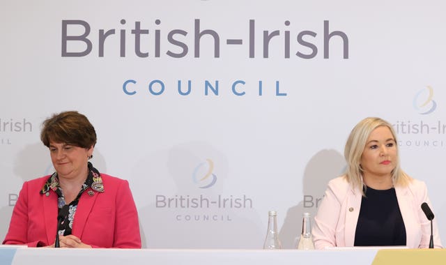 First Minister Arlene Foster and deputy First Minister Michelle O’Neill