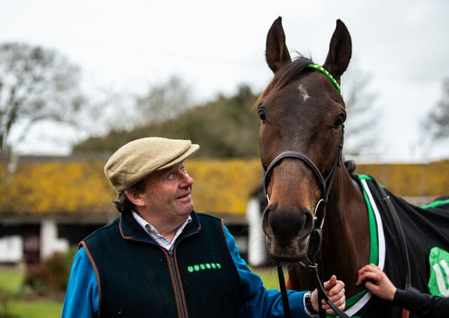 Nicky Henderson with dual Champion Hurdle hero Buveur D'Air