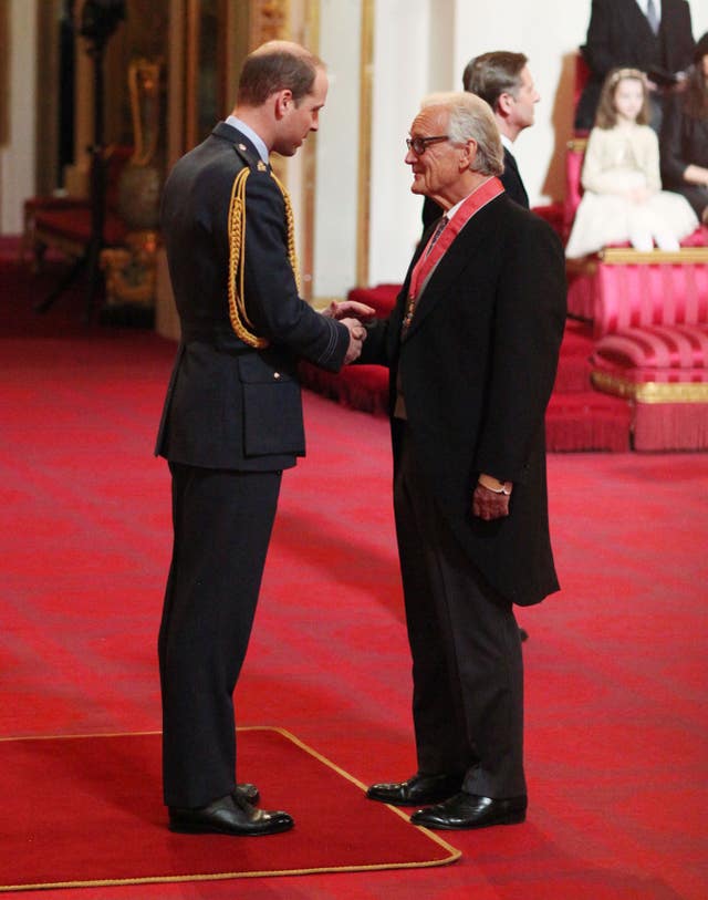 Iain Douglas-Hamilton was made a Commander of the Order of the British Empire (CBE) by the Prince of Wales in 2015