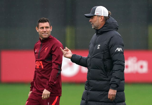 Liverpool manager Jurgen Klopp and James Milner