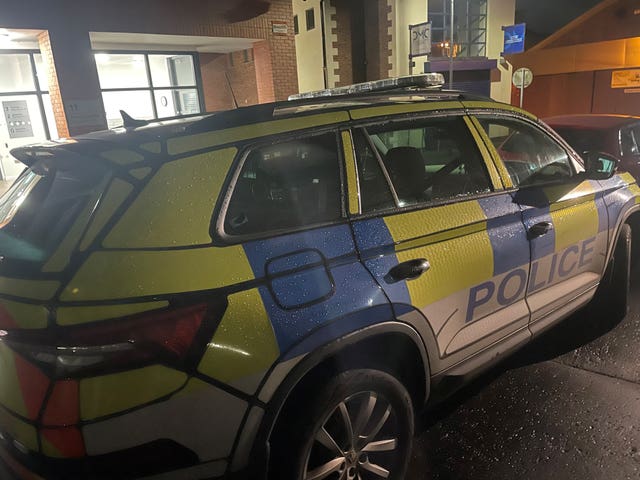 A police car in Wardsborough Road