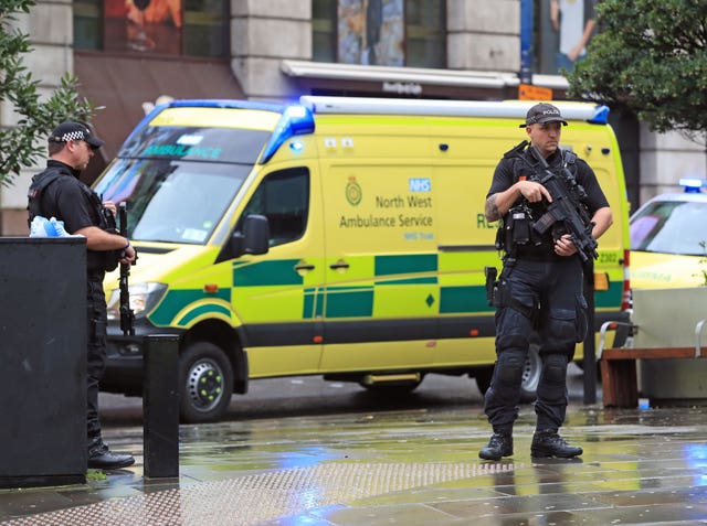 Armed police at the scene 