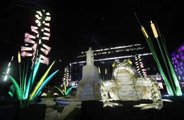 Nightlife by the Lantern Company with Jo Pocock on display in Leicester Square Gardens (PA Wire/PA Images/PA)