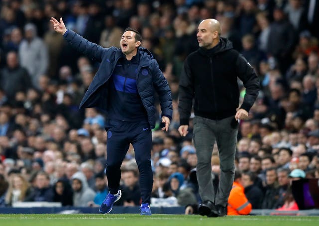 Frank Lampard (left) returned to Manchester City as manager of Chlelsea