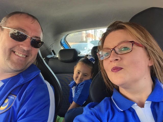 Dom Merrix with his wife Sarah and daughter Ellie-Mai