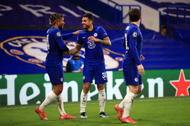 Emerson Palmieri celebrates scoring with a team-mate