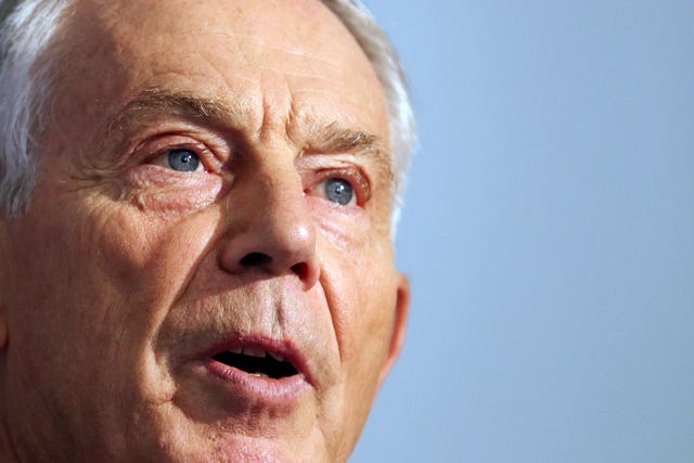 Former prime minister Tony Blair (Aaron Chown/PA)