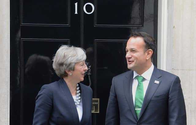 Theresa May with Leo Varadkar