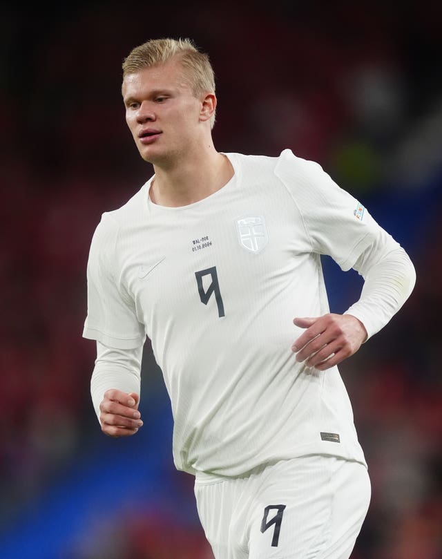 Erling Haaland in action for Norway