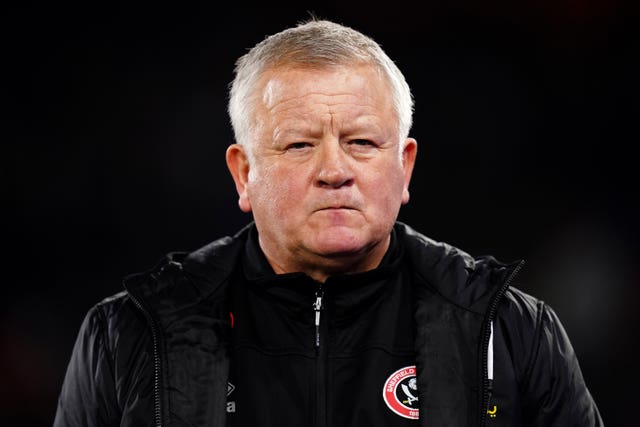 Sheffield United manager Chris Wilder is intent on bolstering his leaky backline (John Walton/PA)