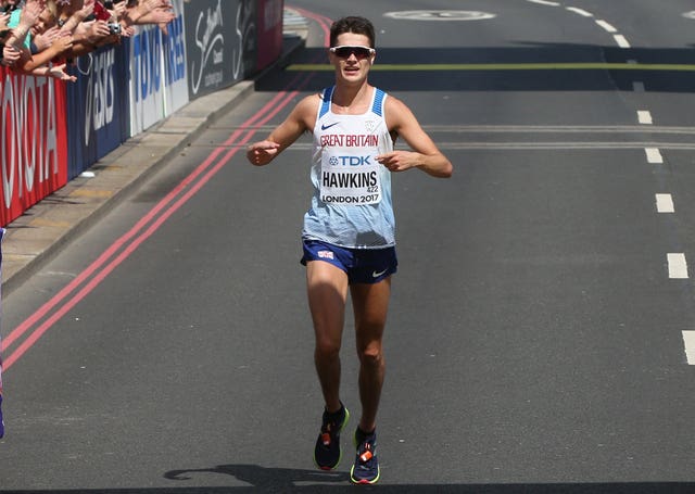 Callum Hawkins was in fourth place when he collapsed