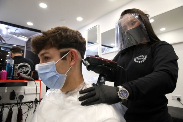 Barber at work