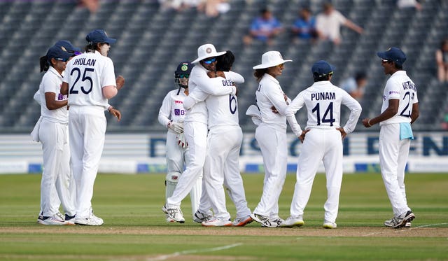 India celebrate a wicket