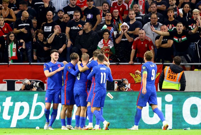 England celebrate Harry Maguire's goal