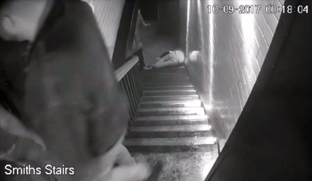 Man thrown down stairs