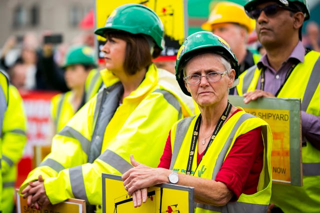 Protest at Belfast shipyard