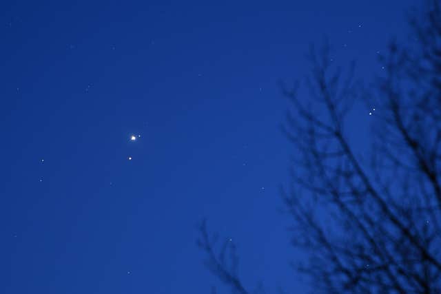 Jupiter and Mars planetary conjunction