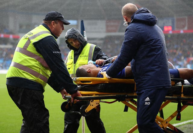 Lee Peltier was stretchered off during Cardiff's defeat