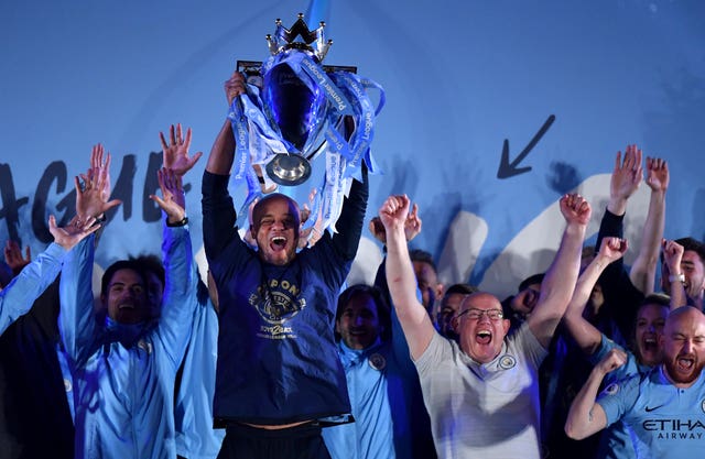 Manchester City were crowned Premier League champions for the second successive season on Sunday