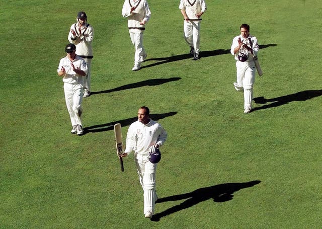 Mark Butcher's unbeaten 173 guided England to a rare win in the Ashes against Australia