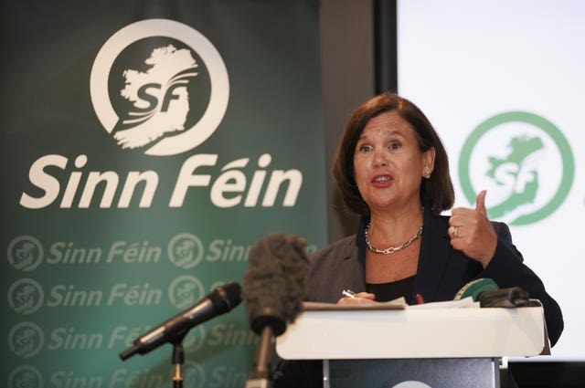 Sinn Fein president Mary Lou McDonald (Liam McBurney/PA)