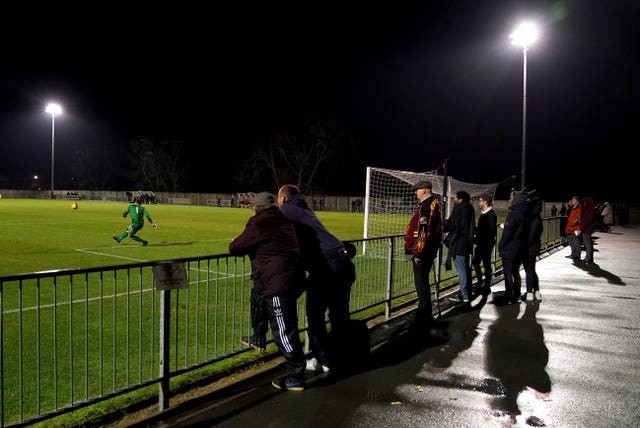 Fans were allowed into some non-league stadiums before the restrictions changed