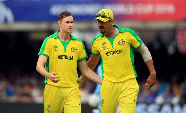 Jason Behrendorff and Mitchell Starc (right) did the damage against England