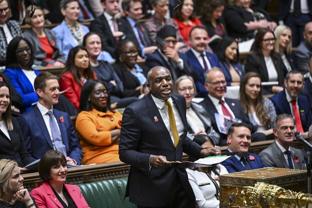 Deputy Prime Minister David Lammy during Prime Minister’s Questions