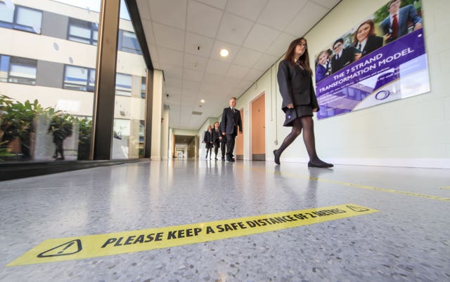 A school with Covid measures put in place