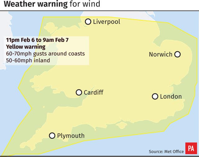 Weather warning for wind
