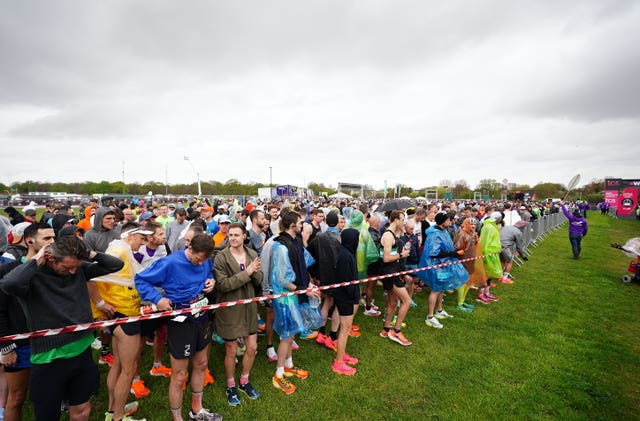 Competitors wait to start