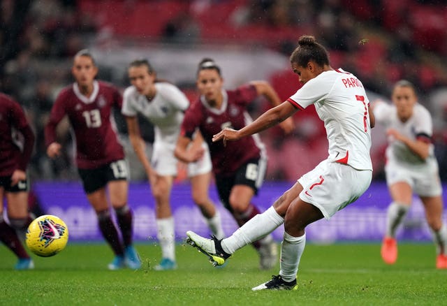 Nikita Parris saw her first-half penalty saved